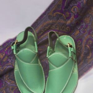 Home green leather back